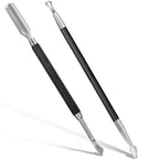 2PCS Metal Black Cuticle Pusher and Cutter Remover Salon Quality Stainless by GA%26EN