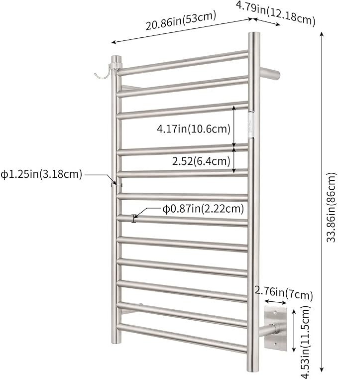 Wall Mounted Towel Warmer 12 Bars - Image 6