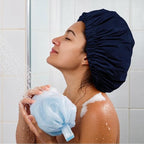 Reusable Shower Cap for Women, Large Waterproof Shower Bonnet - Image 4