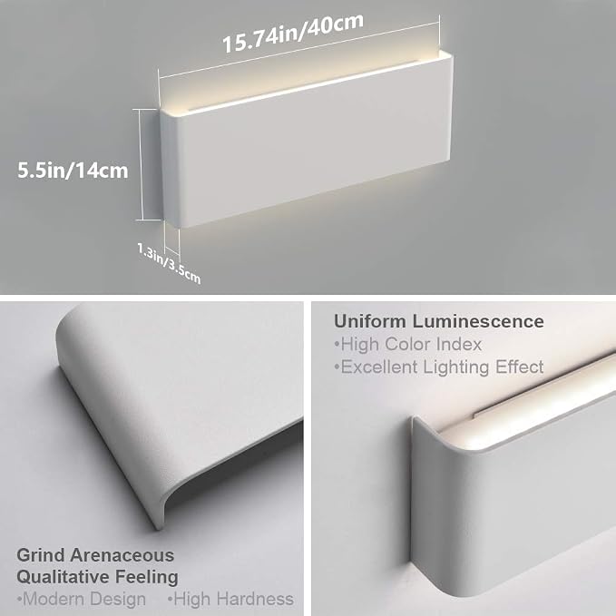 Aipsun 15.75in Matte White Modern Vanity Light Up and Down LED Vanity Light - Image 7