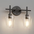 Ralbay Vintage Black Bathroom Light Fixtures 2-Lights Industrial Matte Black by RalbayLighting