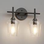 Ralbay Vintage Black Bathroom Light Fixtures 2-Lights Industrial Matte Black by RalbayLighting
