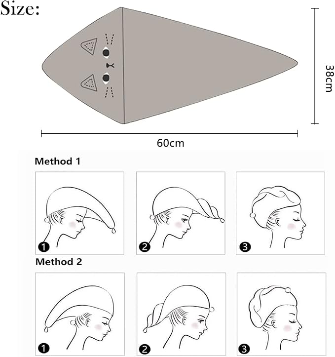 Cute Cat Microfiber Hair Towel Wrap - Image 4