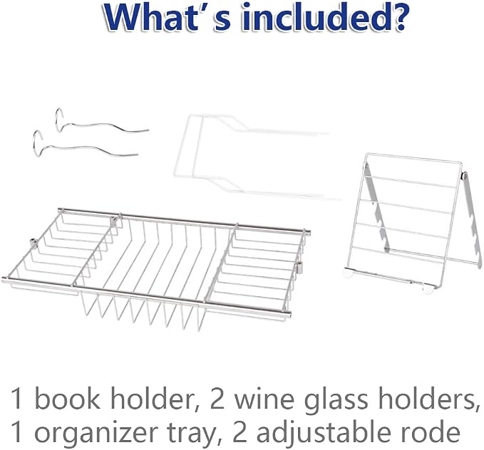 BESTHLS Bathtub Tray Caddy for Luxury Bath Expandable Extra Wide Bath Tub Tray - Image 7