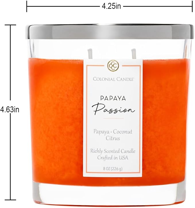 Colonial Candle Papaya Passion Scented Candle Jar, Highly Fragranced Candles - Image 4