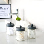 Amolliar 6Pc Apothecary Jars Bathroom Vanity Organizer- Rustic Farmhouse Decor - Image 2