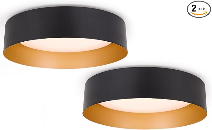 Bargeni Flush Mount Ceiling Lights, 12.5 inch Ceiling Light Fixture, Matte Black by Bargeni