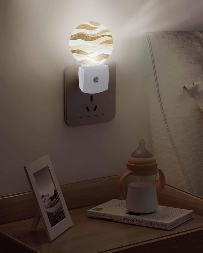 Night Lights Auto Sensor Brown Ocean Waves Night Light Abstract Mountain - Image 5