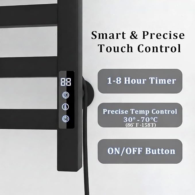 8-Bar Towel Warmer with with Top Warmer Shelf, Electric Towel Rack Set with - Image 5