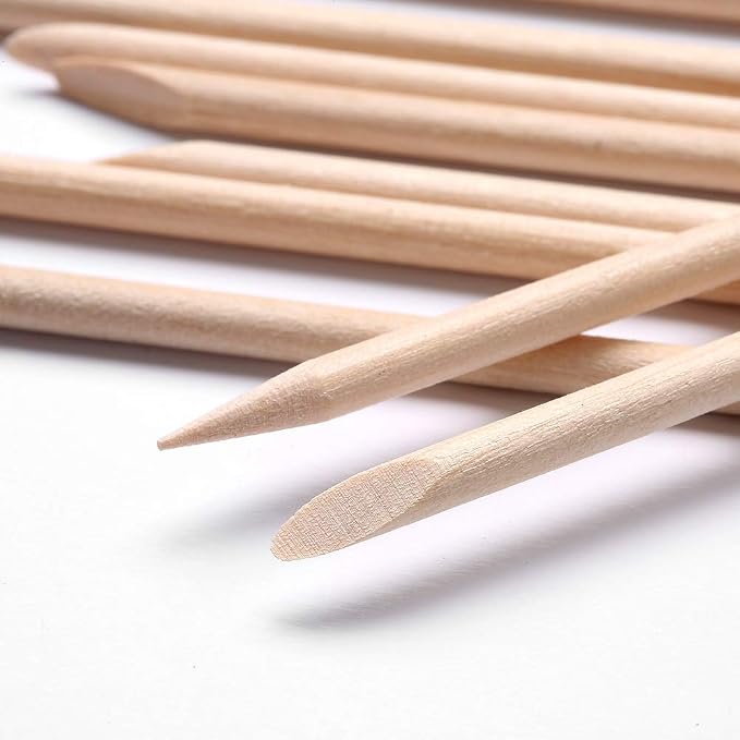 100 Pcs Orange Wood Nail Sticks Double Sided Multi Functional Cuticle Pusher - Image 6