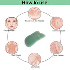 Facial Gua Sha Tool for Chin Massage Tool Natural Jade Stone Gua Sha Board for - Image 5