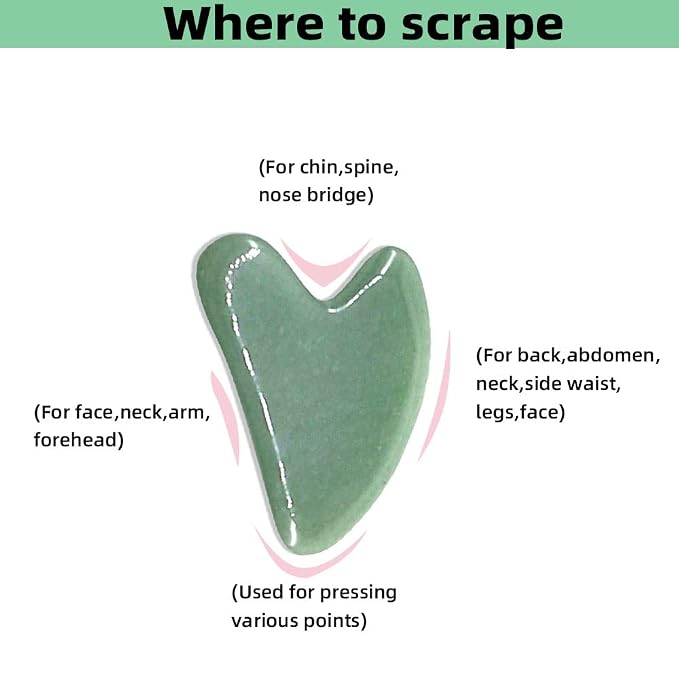 Gua Sha Facials Tools for Jaw Massage Tools Board Natural Jade Stone for SPA - Image 3