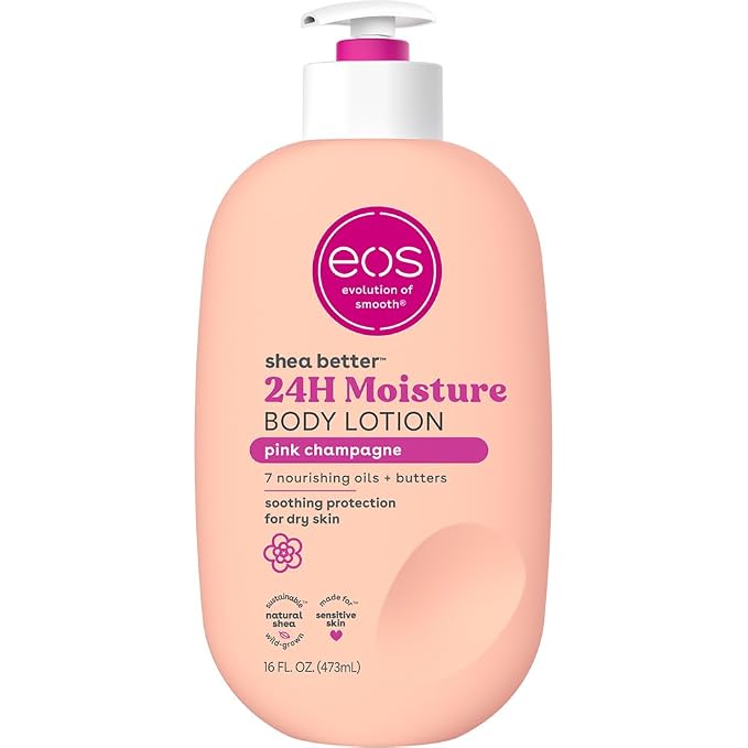 eos Shea Better Body Lotion Pink Champagne, 24-Hour Moisture Skin Care by eosproducts