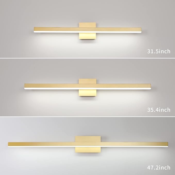 Joossnwell Gold Vanity Lights Bar 47.2 inch Modern LED Bathroom Light Fixtures - Image 5