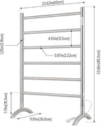 Freestanding Towel Warmer 6 Bars Plug-in Option 3 Working Modes Brushed - Image 6