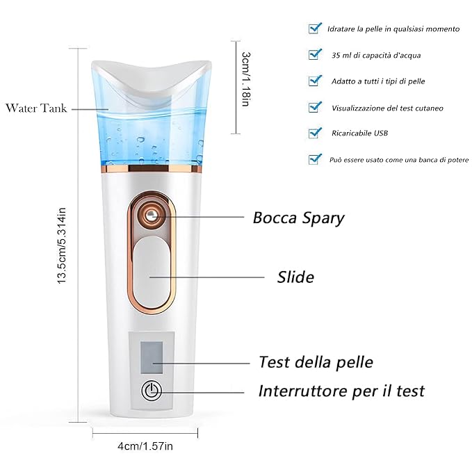 Handy Nano Mist Sprayer with Skin Analyzer Moisture Tester, Portable Facial - Image 8