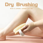 Bamboo Dry Body Brush Shower Brushing Removes Dry Skin - Image 2