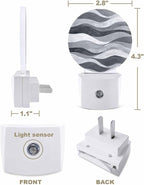 Night Lights Auto Sensor Grey Ocean Waves Night Light Abstract Mountain Stripes - Image 2