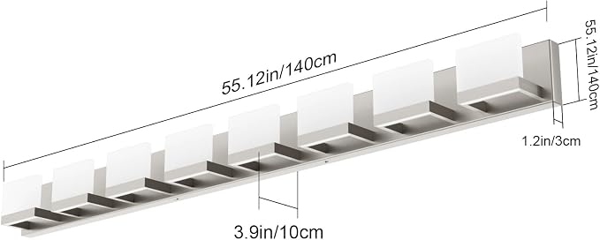 Tipace 8 Lights LED Modern Vanity Light Brushed Nickel Bathroom Lighting - Image 7