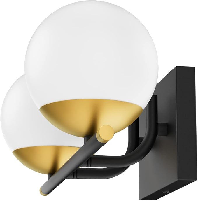 Ralbay Black and Gold Bathroom Vanity Light 2-Light Mid Century Modern Vanity - Image 7