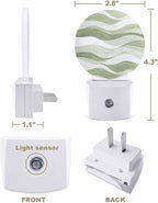 Night Lights Auto Sensor Sage Green Ocean Waves Night Light Abstract Mountain - Image 2