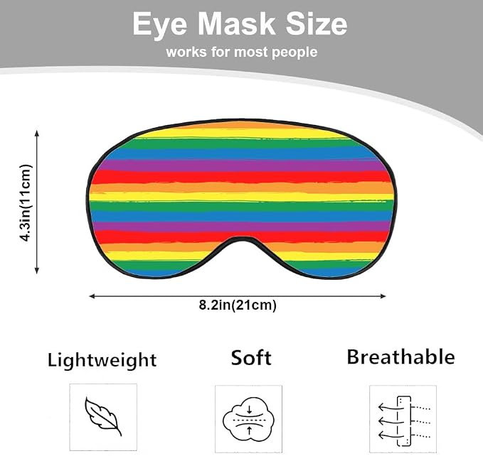 Rainbow Striped Sleep Eye Mask LGBT Flag Color Stripes Art Silk Eye Mask - Image 2
