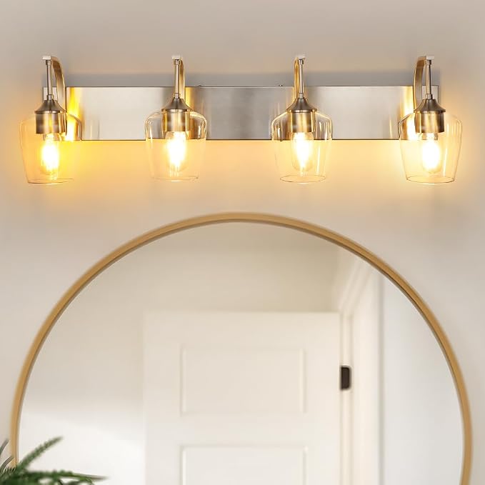 4-Light Brushed Nickel Vanity Light - Image 8