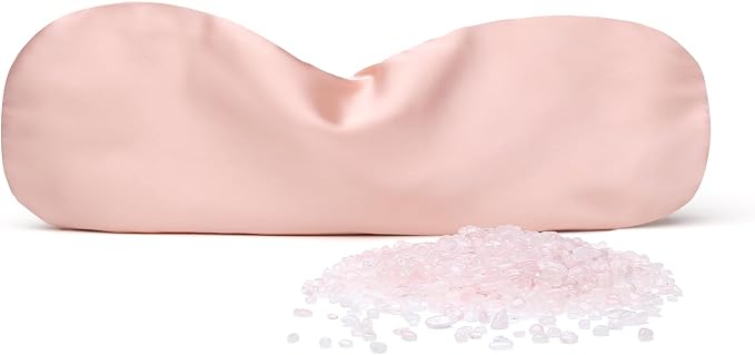 Weighted Eye Pillow for Relaxation, SPA and Travelling, 100% Natural Rose Quartz by KISMETICS