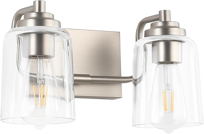 SOLFART Brushed Nickel Vanity Light 2 Light Bathroom Vanity Light Bathroom by SOLFART