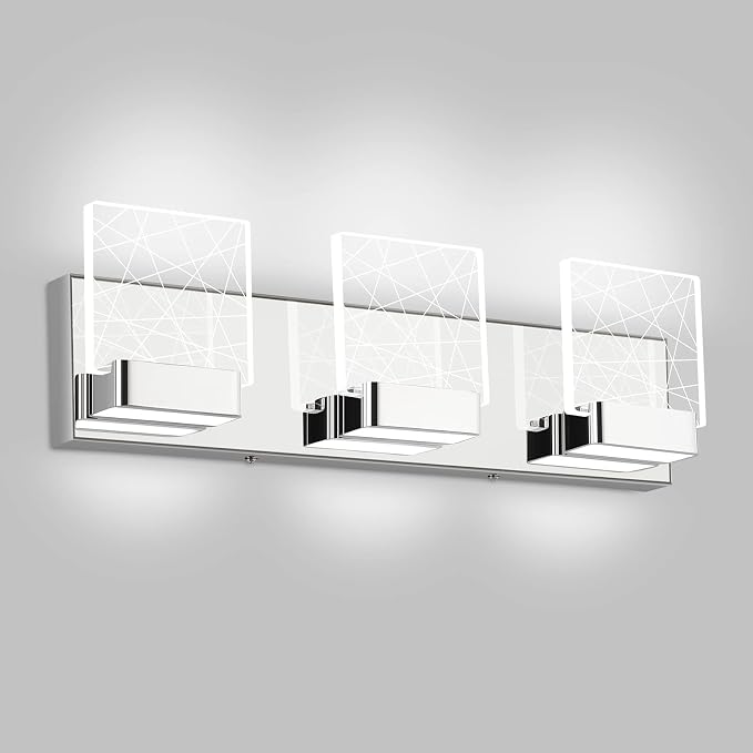 Aipsun Modern Bathroom Vanity Light 3 Light Stainless Steel Chrome Vanity by Aipsun