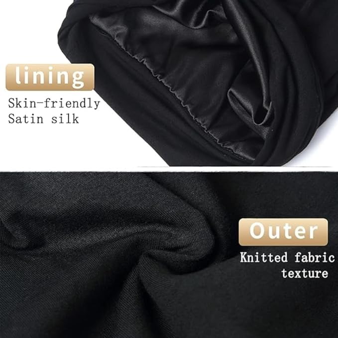 Satin Bonnet Silk Lined Sleep Cap- Adjustable Hair Cover - Image 4