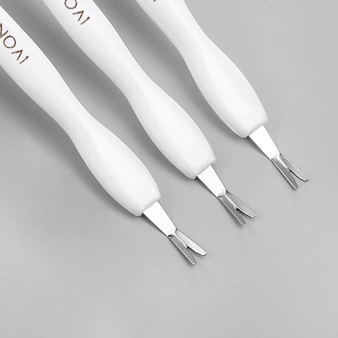 IVON 3 Pack Nail Cuticle Trimmer Pusher Remover, Double End & White Handle - Image 3