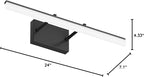 Aipsun 24 inch Black LED Vanity Light Adjustable Modern Bathroom Vanity Light - Image 10