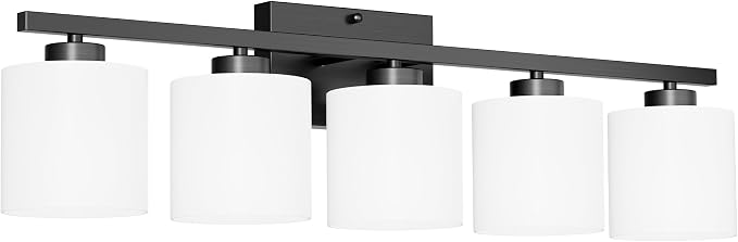 Honesorn 5-Light Vanity Lights, Matte Black - Image 9
