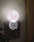 Night Lights Auto Sensor Tropical Palm Trees Night Light Peach Pink Linen - Image 3