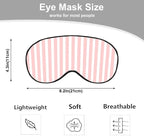Striped Eye Mask Sleeping Mask Pink and White Stripes Sleep Masks Silky Soft - Image 2