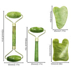 4-PCS Gua Sha Set, Skin Care Roller, Jade Roller Set, Face Stone Facial Roller - Image 2