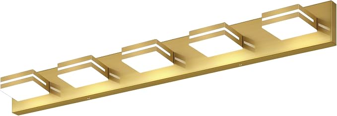SineRise LED Modern Bathroom Vanity Light Fixtures, Brass Modern Acrylic by SINERISELIGHTING