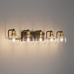 Tipace Vintage Vanity Light Fixture, 5-Light Industrial Black & Gold Bathroom by Tipace