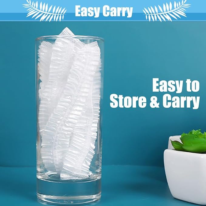 100PK 50cm/20in Large Disposable Shower Caps Waterproof Hair Bath Caps - Image 5