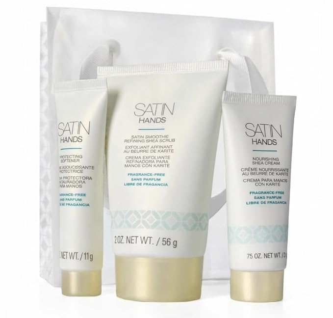 Satin Hands Fragrance-Free Deluxe Mini Set – 3-Step Hand Care Kit - Image 2