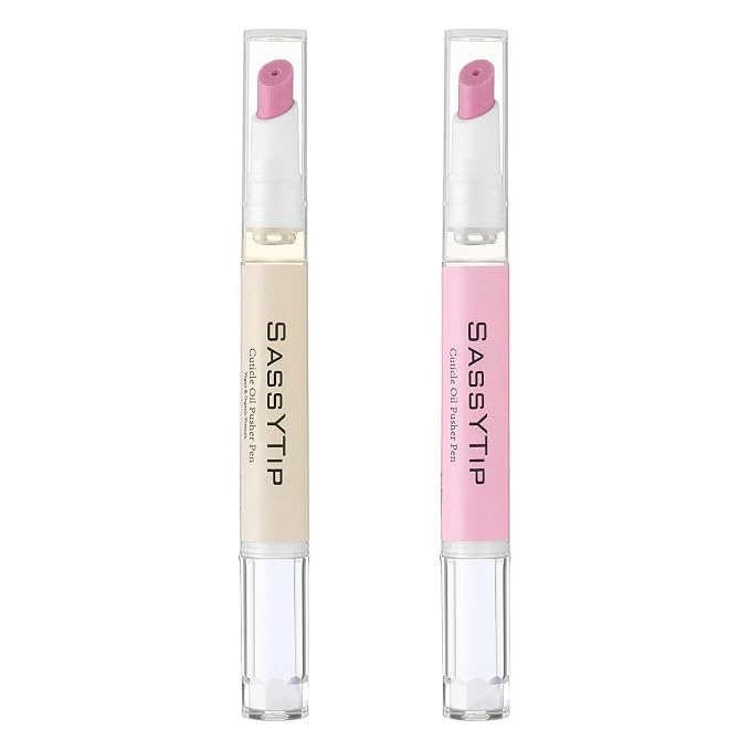 Ceramic Cuticle Pusher & Oil Pen, 2ml Rose + Fragrance Free Scented Nail Care by SASSYTIP