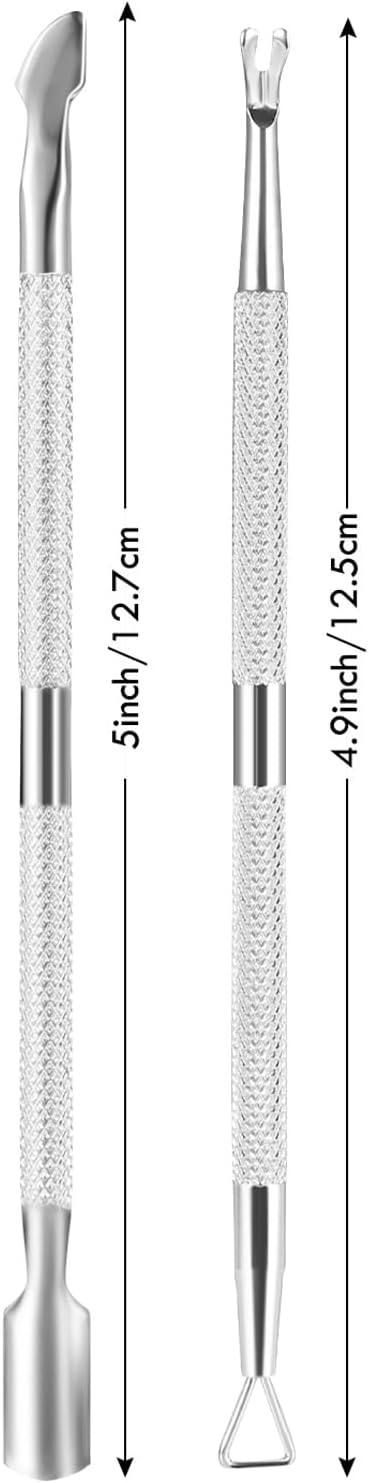 2PCS Cuticle Pusher and Cutter Remover, Xunxmas Salon Nail Scraper - Image 3