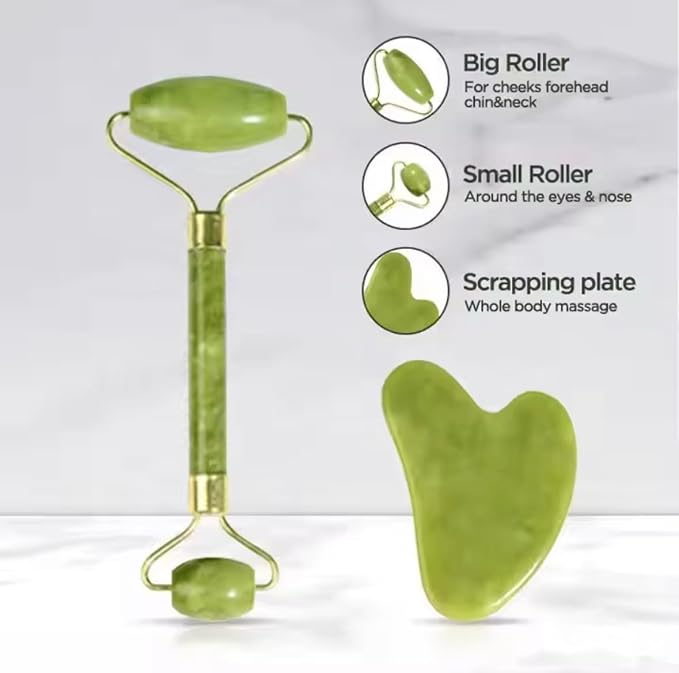 Gua Sha Facial Tool and Jade Roller Set –Anti-Aging Tools - Image 4