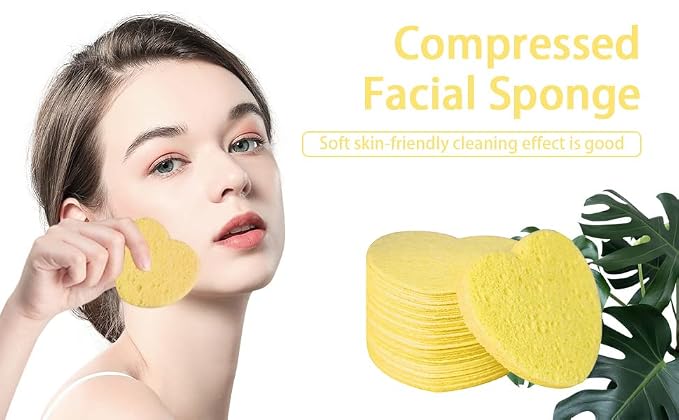 50-Count Facial Sponges Compressed, 100% Natural Cellulose Face Sponge - Image 7