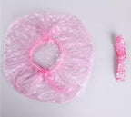 100Pcs Pink Disposable Elastic Plastic Shower Caps, Shower Caps - Image 4