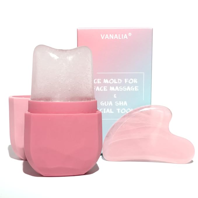 Ice Roller and Gua Sha Set for Face, Eyes and Neck by VANALIA