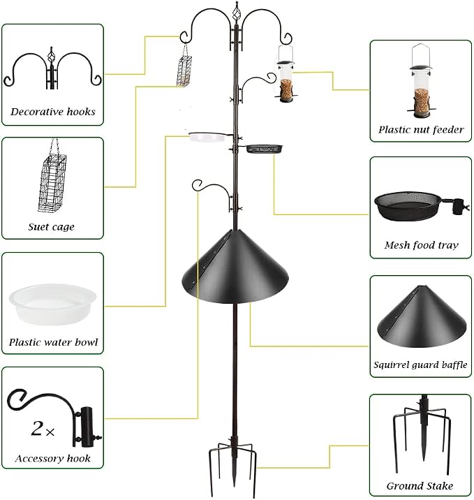 Bird Feeder Pole with Squirrel Baffle - Image 7