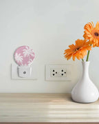 Night Lights Auto Sensor Tropical Palm Trees Night Light Peach Pink Linen - Image 4
