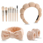 CAZYTOYZ Sponge Spa Headbands for Women Wristband Set Puffy Makeup Brush - Image 2